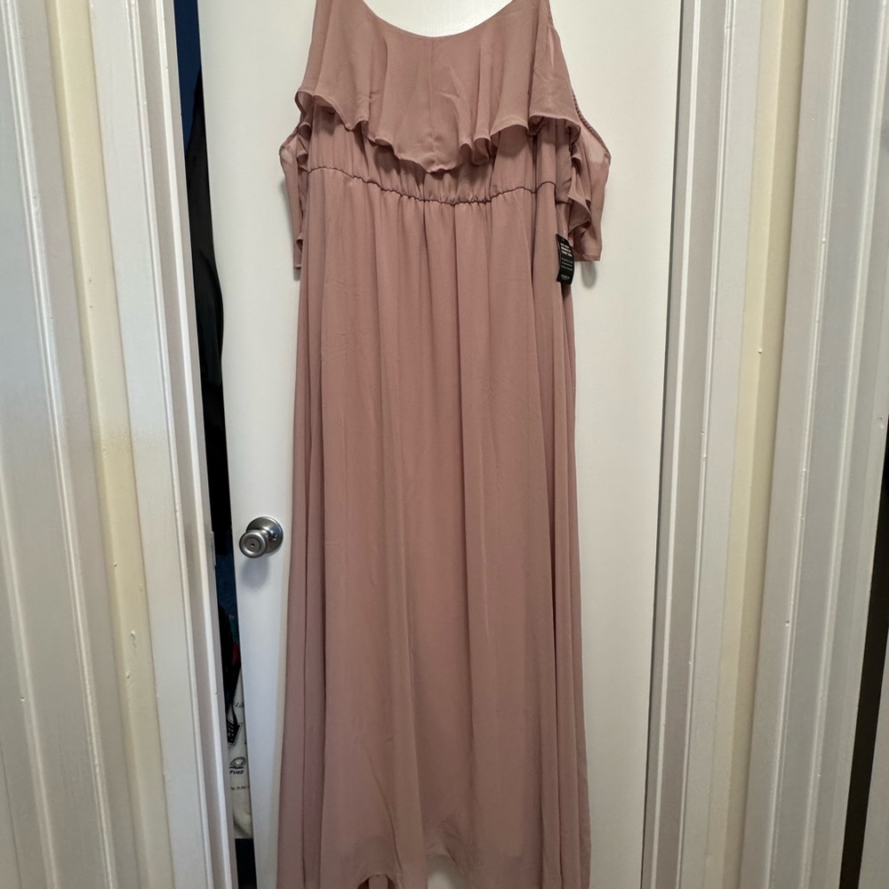 Elegant Off-Shoulder Pink/MauveDress